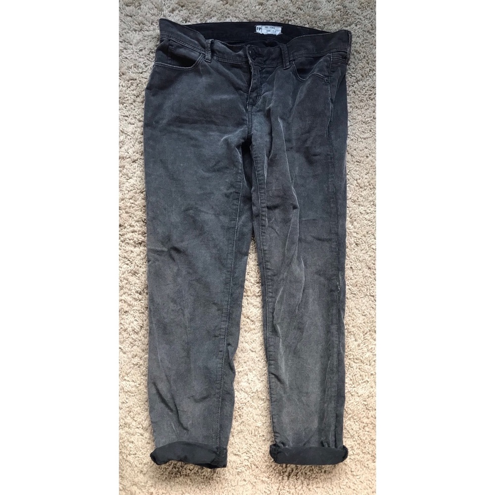 Free People Grey Corduroy Cords Skinny Pants